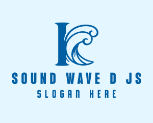 Letter Waves Surfing logo design