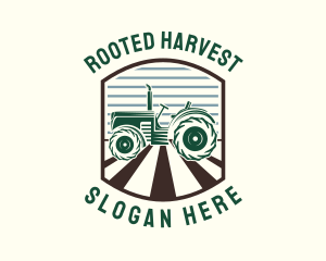 Retro Farm Tractor logo design