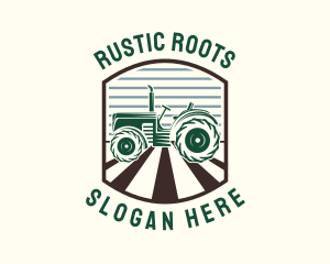 Retro Farm Tractor logo design