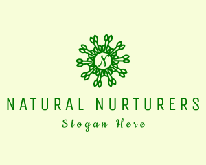 Nature Flower Spa logo design