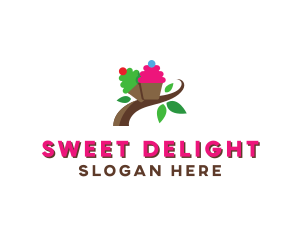 Organic Cupcake Dessert  logo design