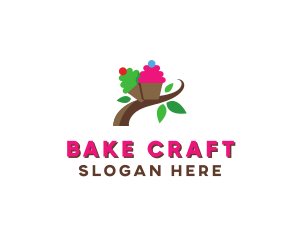 Organic Cupcake Dessert  logo design