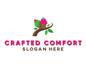 Organic Cupcake Dessert  logo design