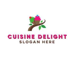 Organic Cupcake Dessert  logo design