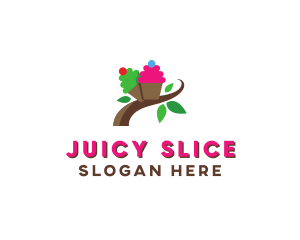 Organic Cupcake Dessert  logo design