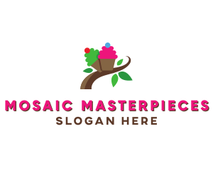 Organic Cupcake Dessert  logo design