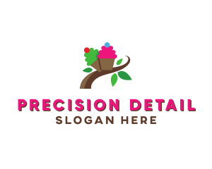 Organic Cupcake Dessert  logo design