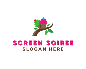 Organic Cupcake Dessert  logo design