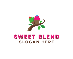 Organic Cupcake Dessert  logo design