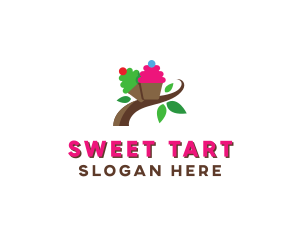 Organic Cupcake Dessert  logo design