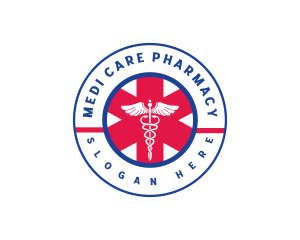 Medical Pharmacy Caduceus logo design