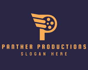 Letter P Wing Film logo design