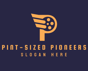 Letter P Wing Film logo design