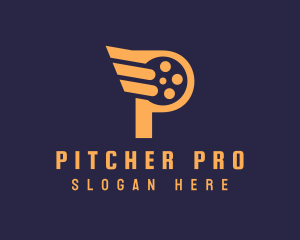 Letter P Wing Film logo design