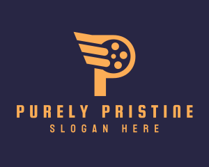 Letter P Wing Film logo design