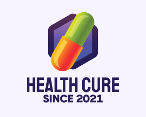 Hexagon Medication Pill logo