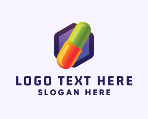 Hexagon Medication Pill logo