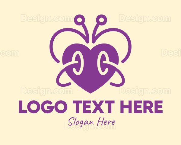 Purple Butterfly Heart Logo