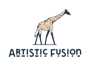 Abstract Artistic Giraffe logo design