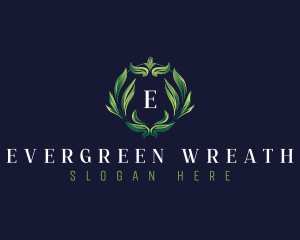 Wreath Leaves Crest logo design