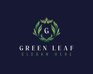 Wreath Leaves Crest logo design