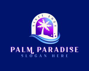 Palm Tree Island Travel logo design