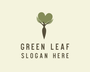 Heart Plant Woman logo design