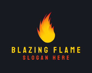 Flaming Fireball Torch logo design