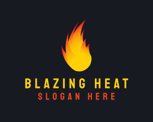 Flaming Fireball Torch logo design