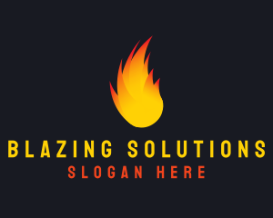 Flaming Fireball Torch logo design