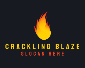 Flaming Fireball Torch logo design