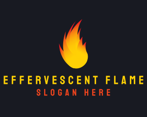 Flaming Fireball Torch logo design