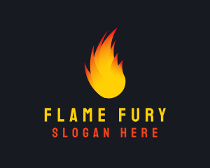 Flaming Fireball Torch logo design