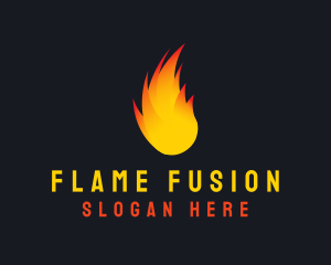 Flaming Fireball Torch logo design