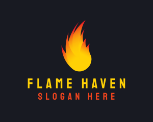 Flaming Fireball Torch logo design