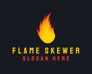 Flaming Fireball Torch logo design