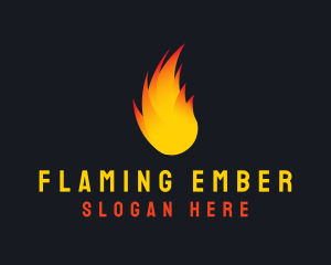 Flaming Fireball Torch logo design