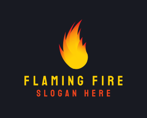 Flaming Fireball Torch logo design