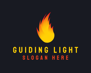 Flaming Fireball Torch logo design