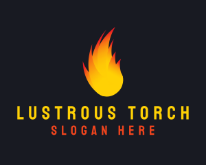 Flaming Fireball Torch logo design