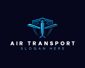 Shield Airplane Flight logo design