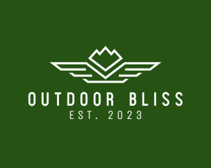 Winged Outdoor Mountain  logo design