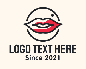 Aesthetician Lips Makeup logo design