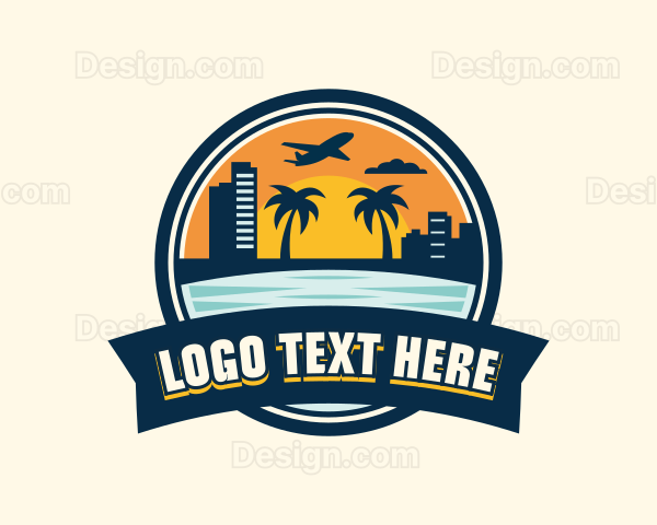 Sunset Traveling Vacation Logo