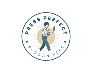 Cartoon Journalist Reporter logo design