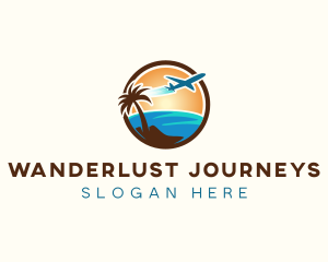 Beach Travel Tour logo design