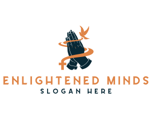 Hand Prayer Religion logo
