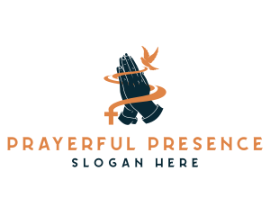 Hand Prayer Religion logo design