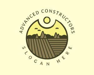 Rustic Sunset Farm Emblem logo design