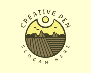 Rustic Sunset Farm Emblem logo design